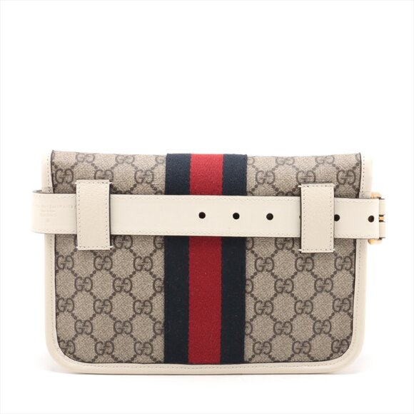 Sold out ❌Gucci GG Supreme PVC & leather Waist Bag Beige 674081 - Picture 2 of 8